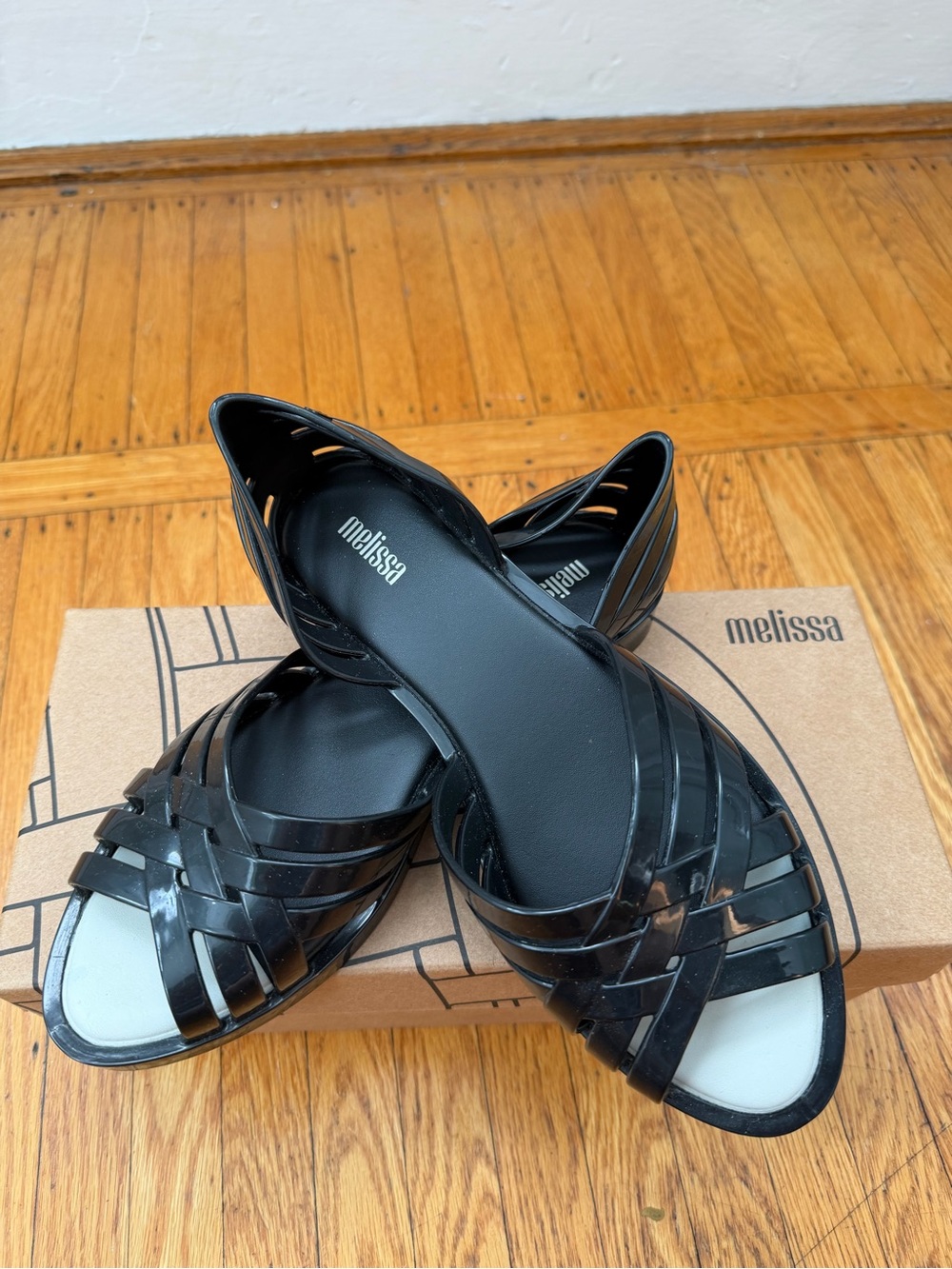 Melissa Black Woven Jelly Flats